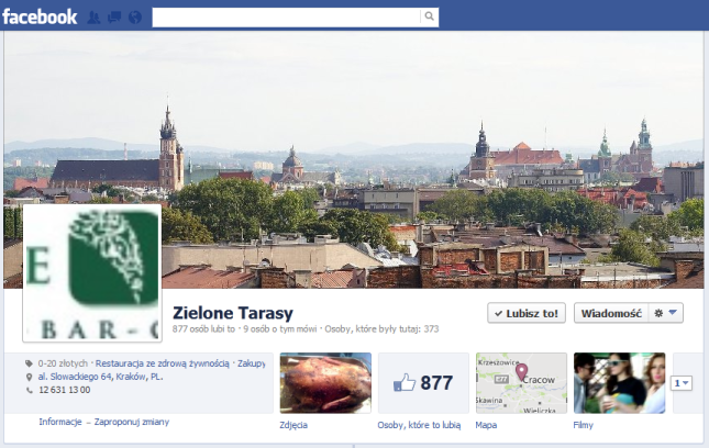 Zielone Tarasy - przykład ładnego, ale nudnego fanpage'a
